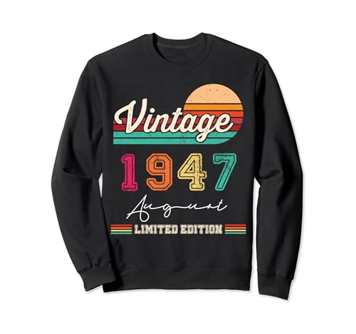 Consigue ahora Nacido BlackFriday En Agosto 1947 Vintage Feliz Cumpleaños 77 Años Sudadera Rebajas 2024 | regaloscumple.com