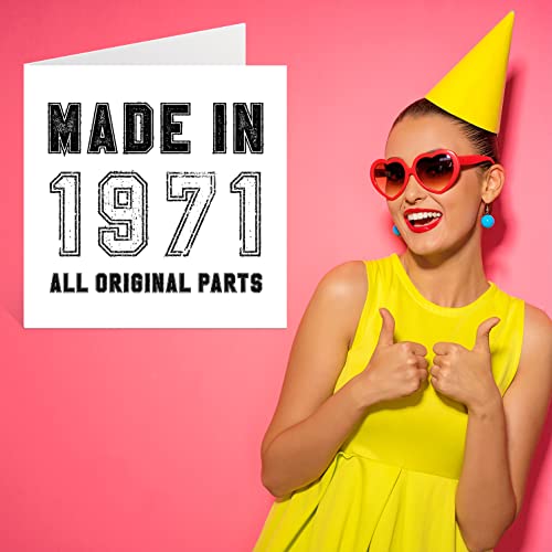 Ofertas Tarjeta 51 hombres, él fabricada 1971, piezas divertida felicitación cumpleaños abuela, papá, mm 145