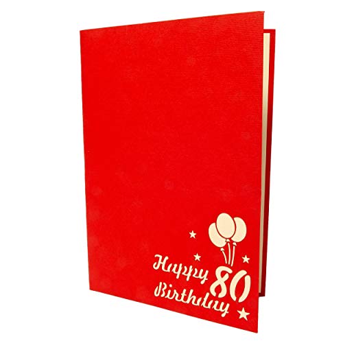 Ofertas de última hora Favour Pop Up tarjeta de felicitación para 80 cumpleaños redondos