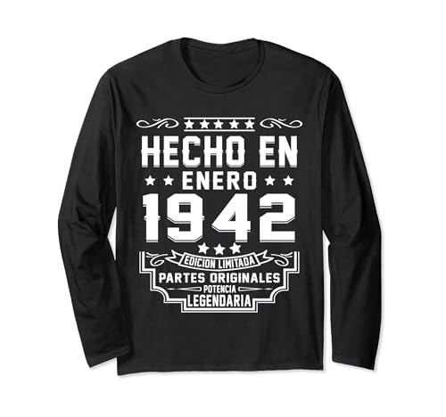 Consigue ahora Hecho En Ideas para regalar Enero 1942 Partes Originales Cumpleaños 82 Años Manga Larga Rebajas 2024 | regaloscumple.com