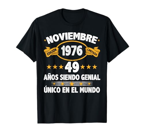 Consigue ahora Noviembre 1976 49 Años Hombre Cumpleaños Noviembre 1976 Camiseta Ideas para regalar Ofertas 2025 | regaloscumple.com