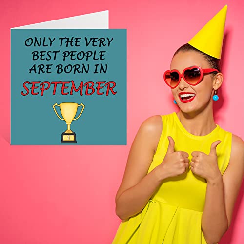 Comprar en Amazon Divertidas tarjetas de cumpleaños para hombres y mujeres, muy mejor septiembre, tarjeta mamá, papá, hermano, hermana, hijo, hija, abuela, abuelo, felicitación, humor