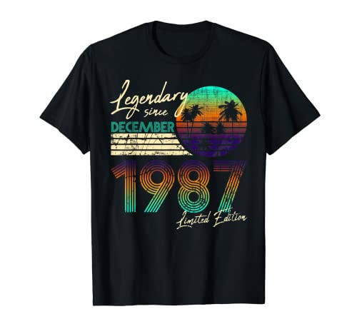 Consigue ahora Legendario cumpleaños Navidad desde diciembre 1987 Camiseta Ofertas 2024 | regaloscumple.com