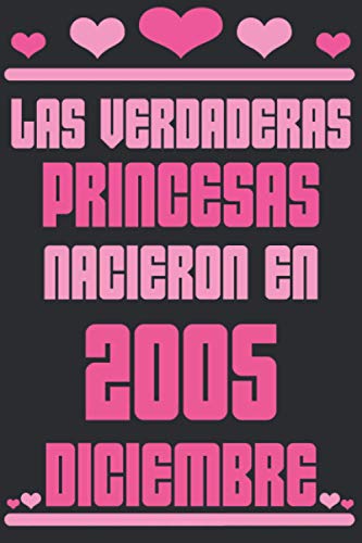 Comprar Las Verdaderas Princesas Nacieron en 2005 Diciembre: Regalo cumpleaños 15 Catálogo años para mujeres cuaderno forrado cuaderno cumpleaños regalo ... niñas tía novia 6 * 9 pulgadas 120 pagina Ofertas 2024 | regaloscumple.com