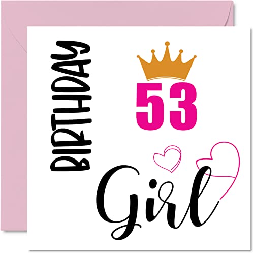 Consigue ahora Tarjeta cumpleaños número 53 para mujeres tarjetas cumpleaños para niñas 53 años abuela Regalos niñera madrastra tía hermana 145 mm x 145 mm cincuenta y tres cincuenta y tercer cumpleaños Ofertas 2025 | regaloscumple.com