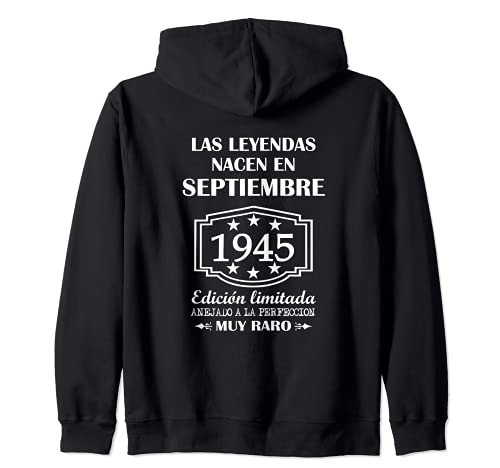 Consigue ahora Las Leyendas nacen en Septiembre Promoción 1945 76° cumpleaños Sudadera con Capucha Ofertas 2024 | regaloscumple.com