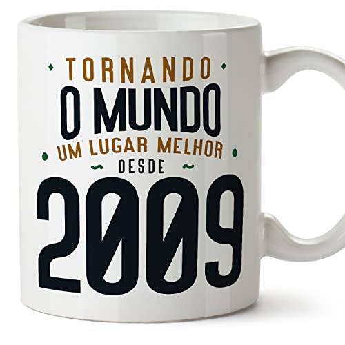 Consigue ahora MUGFFINS Tazas 2009 Cumpleaños - En Portugués - Tornando o Mundo um Lugar Melhor - 11 oz / 330 ml - Regalo original y divertido Regalos Rebajas 2024 | regaloscumple.com