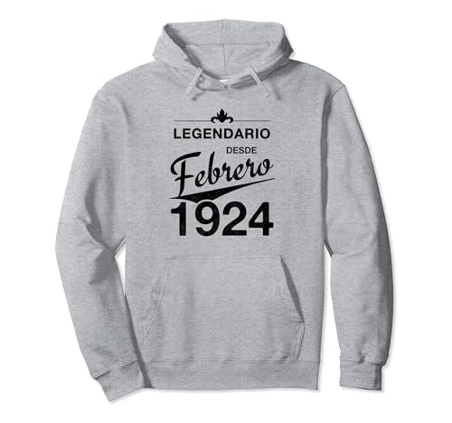 Comprar 100 cumpleaños Nacido en Febrero Ideas para regalar 1924 Vintage 100 años Sudadera con Capucha Top Precio 2025 | regaloscumple.com