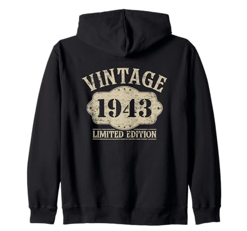 Consigue ahora Edición limitada 1943 81 aniversario Promoción 81 cumpleaños Sudadera con Capucha Rebajas 2024 | regaloscumple.com