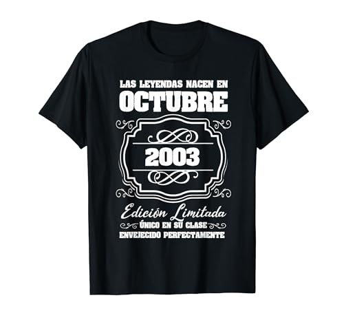 Comprar La Leyendas Nacen en Octubre 2003 18 cumpleaños Regalos Camiseta Ofertas 2024 | regaloscumple.com