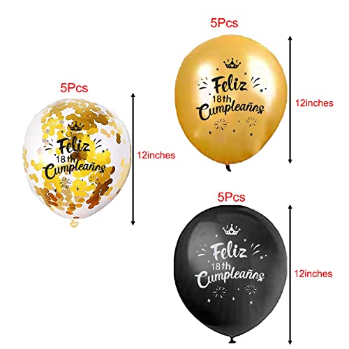 Ofertas de última hora (1+15) Cumpleaños Escrita Español Pancarta Cumpleños Decoración Años Oro Bithday Cartel Globos Adornos Cumpleaños