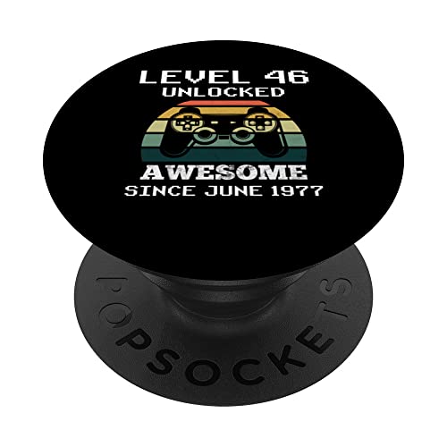 Comprar Nivel 46 desbloqueado impresionante desde junio 1977 46 cumpleaños PopSockets PopGrip Intercambiable Regalos Rebajas 2025 | regaloscumple.com