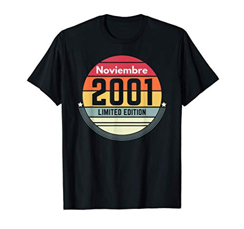 Consigue ahora 20 Años Cumpleaños Regalo Nacido En Cumpleaños Noviembre 2001 Mujer Camiseta Ofertas 2025 | regaloscumple.com