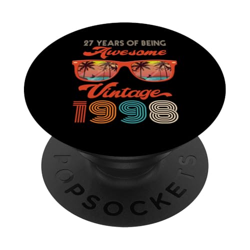 Comprar Gafas sol retro para cumpleaños número 27 Palm Tree Beach nacidas en 1998 PopSockets PopGrip Adhesivo Promoción Ofertas 2024 | regaloscumple.com