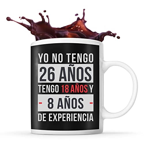 Consigue ahora Planetee Taza cumpleaños 26 años | Tengo experiencia | Divertida BlackFriday y original idea regalo para celebrar un cumpleaños Ofertas 2025 | regaloscumple.com
