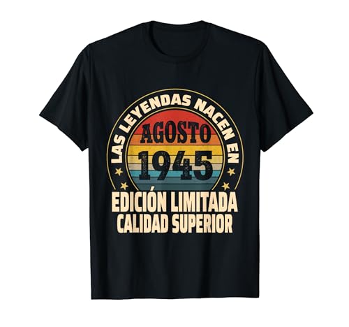 Comprar Edición Limitada Agosto 1945 Regalos - Cumpleaños 79 Años Camiseta Top Precio 2024 | regaloscumple.com