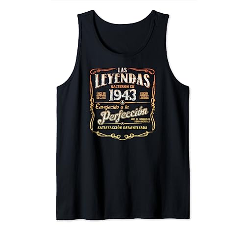 Consigue ahora Las Leyendas Nacieron En 1943 Vintage Original 81 Cumpleaños Camiseta BlackFriday sin Mangas Top Precio 2024 | regaloscumple.com