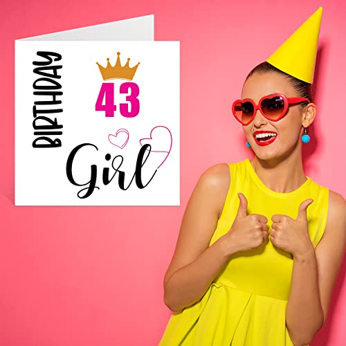 Oferta Flash Tarjeta de cumpleaños número 43 para mujeres cumpleaños para niña