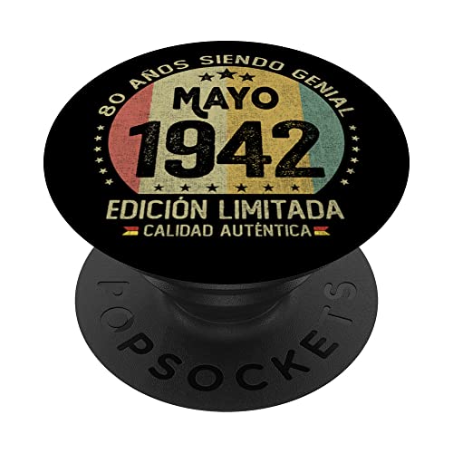 Comprar Regalo 80 años Cumpleaños Hombre Mujer - Mayo 1942 PopSockets PopGrip Intercambiable Regalos Rebajas 2024 | regaloscumple.com