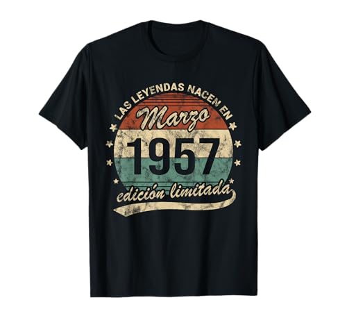Consigue ahora Leyendas Nacen En Marzo 1957 Cumpleaños Hombre Mujer Camiseta Cumpleaños Ofertas 2025 | regaloscumple.com