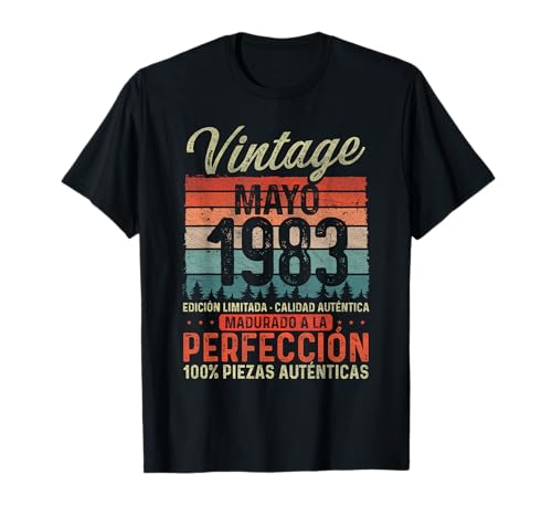 Comprar Mayo 1983 Vintage Regalo 41 Años Cumpleaños Catálogo Hombre Camiseta Ofertas 2025 | regaloscumple.com