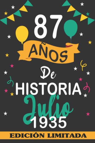 Comprar 87 Años De Historia Julio 1935: 87 años. Libro visitas cuaderno 110 páginas felicitaciones idea BlackFriday regalo regalo Para la esposa novia mujer La madre Top Precio 2024 | regaloscumple.com