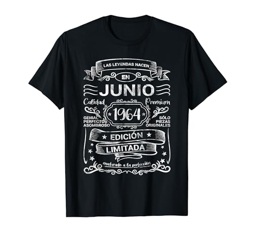 Comprar 60 Cumpleaños Leyendas Nacen Junio 1964 Promoción Mujer Hombre Camiseta Top Precio 2025 | regaloscumple.com