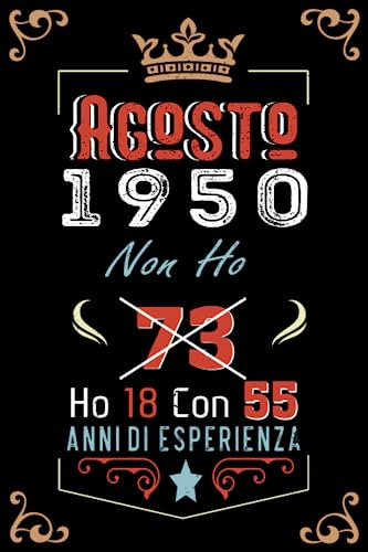 Comprar Non ho 73 ho 18 con 55 anni di esperienza: Taccuino| Agosto 73 Promoción Regalo di compleanno per uomini donne ragazze ragazzi Compleanno 1950 Personalizzato Ofertas 2024 | regaloscumple.com