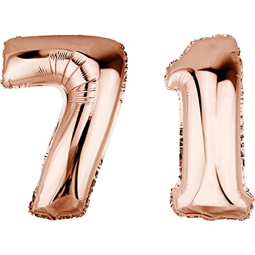 Comprar DekoRex Globo papel aluminio oro rosa 40 cm decoración para Navidad cumpleaños aniversario boda (número 71) Ofertas 2025 | regaloscumple.com