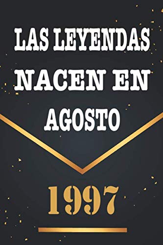 Comprar Las Leyendas Nacen En Agosto De 1997: Libro visitas 23 años cuaderno 120 páginas felicitaciones idea regalo BlackFriday regalo 23 aniversario para pareja niño mujer hombre Ofertas 2025 | regaloscumple.com