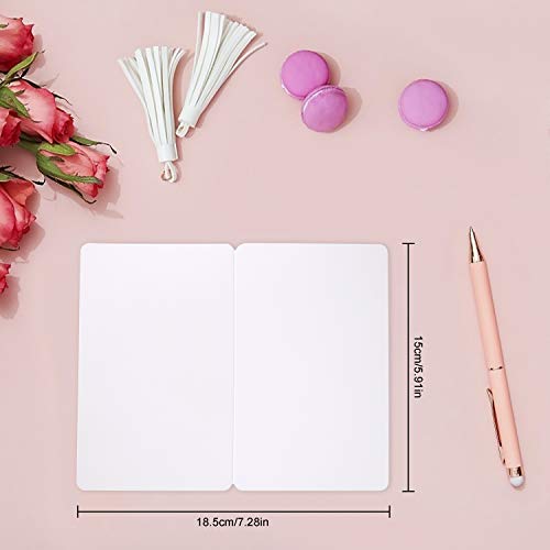 Mejores precios Tarjeta en Blanco Blanca,Tarjetas Plegables de Felicitación Bricolaje, 100pcs Regalo Manualidades 9.2x15cm Mensaje Kraft para Cumpleaños Boda Baby Shower