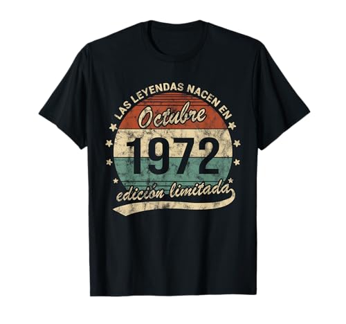 Comprar Leyendas Nacen Octubre 1972 Ideas para regalar Cumpleaños Retro Camiseta Ofertas 2025 | regaloscumple.com