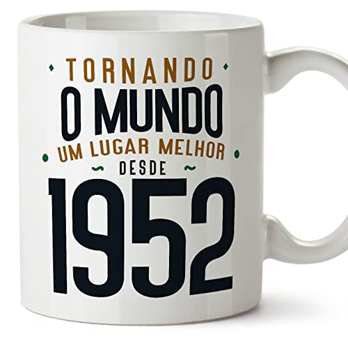 Comprar MUGFFINS Tazas 1952 Cumpleaños - En Portugués - Promoción Tornando o Mundo um Lugar Melhor - 11 oz / 330 ml - Regalo original y divertido Ofertas 2024 | regaloscumple.com