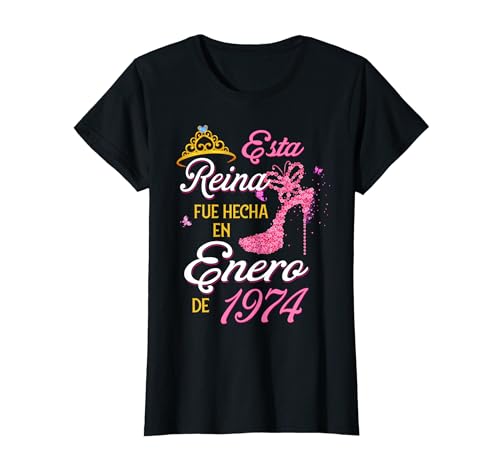 Consigue ahora Reina Hecha En Enero Regalos 1974 Cumpleaños 50 Años Camiseta Ofertas 2024 | regaloscumple.com