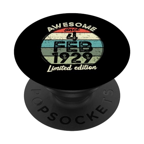 Consigue ahora 4 febrero 1929 95 cumpleaños Cumpleaños 95 años 2024 Cumpleaños PopSockets PopGrip Intercambiable Ofertas 2024 | regaloscumple.com