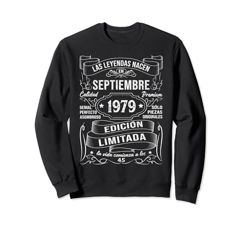 Comprar Las Leyendas Nacen Septiembre 1979 Regalo 45 Años Cumpleaños Navidad Sudadera Top Precio 2024 | regaloscumple.com