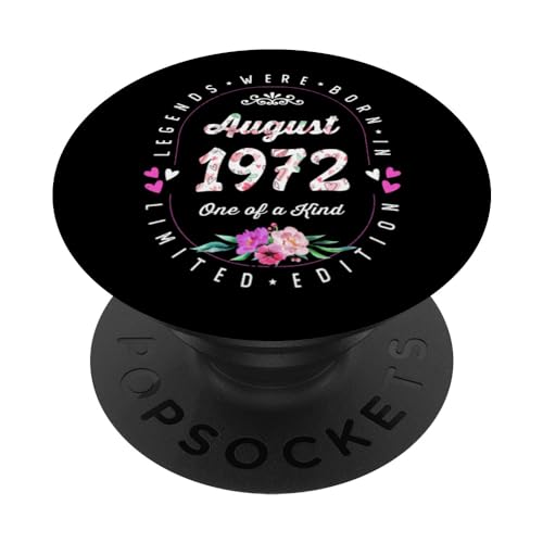 Consigue ahora Cumpleaños Floral - Las Leyendas BlackFriday nacen en Agosto 1972 PopSockets PopGrip Intercambiable Rebajas 2024 | regaloscumple.com