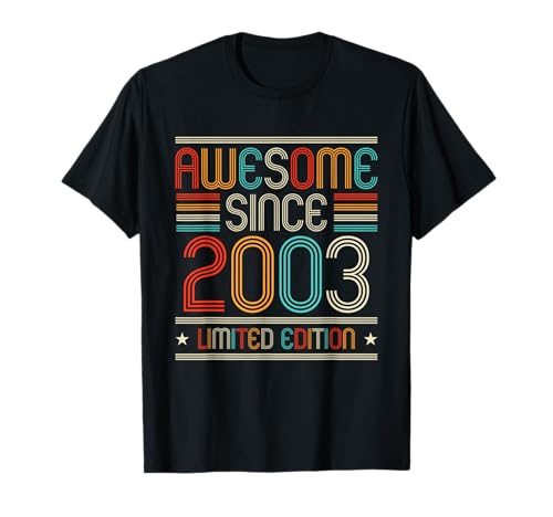 Comprar Ideas para regalar Awesome Since 2003 Classic Birthday 2003 Men Women Vintage Camiseta Top Precio 2025 | regaloscumple.com