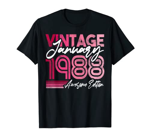 Consigue ahora 1988 Cumpleaños Diseño nacido en enero BlackFriday 1988 Camiseta Rebajas 2024 | regaloscumple.com