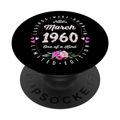 Consigue ahora Cumpleaños Floral - Las Leyendas nacen en Marzo 1960 PopSockets Cumpleaños PopGrip Intercambiable Rebajas 2024 | regaloscumple.com