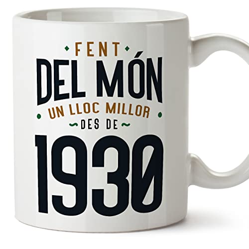 Consigue Ideas para regalar ahora MUGFFINS Tazas 1930 Cumpleaños - En Catalán - Fent del Món un Lloc Millor - 11 oz / 330 ml - Regalo original y divertido Rebajas 2024 | regaloscumple.com