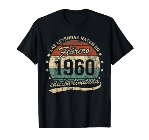 Consigue ahora Las Leyendas Nacen En Febrero 1960 Hombre Navidad o Mujer Retro Camiseta Rebajas 2024 | regaloscumple.com