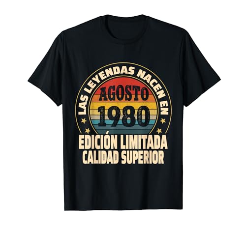 Consigue ahora Edición Limitada Regalos Agosto 1980 - Cumpleaños 44 Años Camiseta Ofertas 2024 | regaloscumple.com