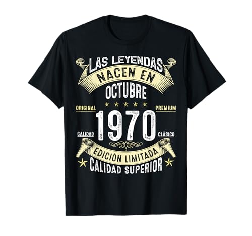 Comprar 53 Años Cumpleaños Las Leyendas Nacen En Octubre De 1970 Camiseta Navidad Rebajas 2024 | regaloscumple.com