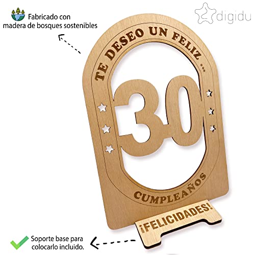 Dónde comprar en España DIGIDU | Tarjeta Felicitacion 30 Cumpleaños | Detalles Regalos |
