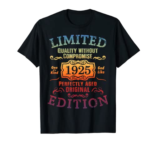 Consigue ahora Cumpleaños 1925 Edición limitada Regalo Usado Grunge Vintage Camiseta BlackFriday Top Precio 2025 | regaloscumple.com