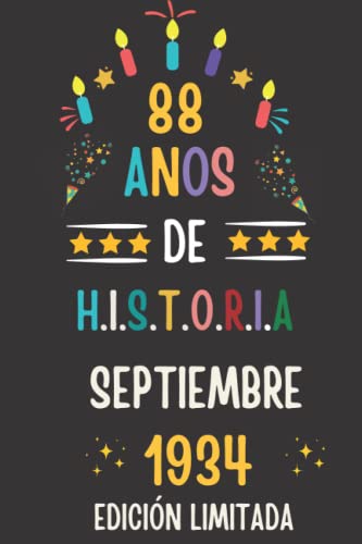 Consigue ahora CUADERNO BlackFriday 88 AÑOS DE HISTORIA SEPTIEMBRE 1934 EDICIÓN LIMITADA: Regalo 88 cumpleaños para mujeres y hombres ideas 88 cumpleaños... un ... regalo 88 cumpleaños para él/ella. Top Precio 2024 | regaloscumple.com