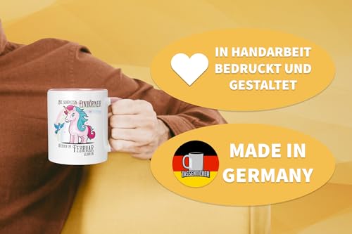 Ofertas de última hora TASSENTICKER - Los mejores unicornios nacen en febrero Taza de unicornio Regalo cumpleaños mes personal rosa