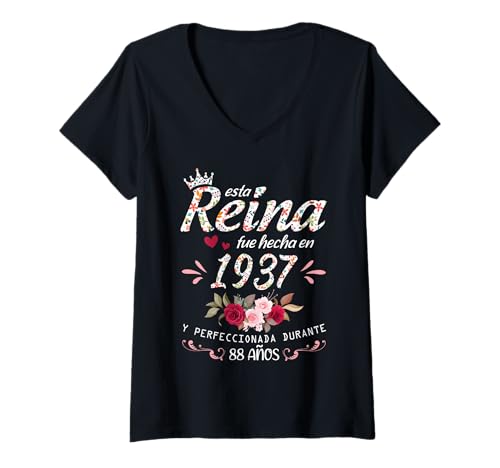 Comprar Mujer 88 Años Cumpleaños Mujer BlackFriday Hecha En 1937 88 Cumpleaños Regalo Camiseta Cuello V Top Precio 2024 | regaloscumple.com