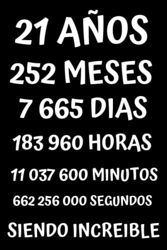 Consigue ahora 21 AÑOS SIENDO INCREIBLE: REGALO ADOLESCENTES CHICO CHICA 21 AÑOS DE CUMPLEAÑOS ORIGINAL Catálogo Y DIVERTIDO CUADERNO DE APUNTES O AGENDA DIARIO LEBRETA DE NOTAS Originales Cumpleaños Divertido.... Top Precio 2025 | regaloscumple.com